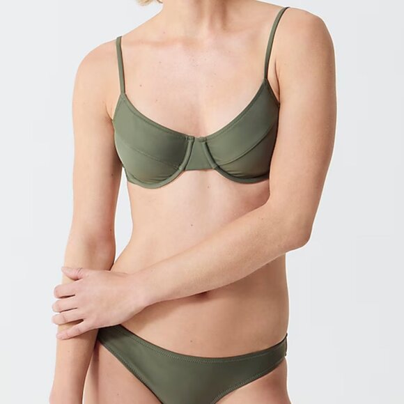 NWT J. Crew 1993 Underwire Bikini Top in Cool Cypress Green Size 32B - Picture 8 of 8